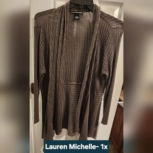 Lauren Michelle Brown Cardigan Sweater
